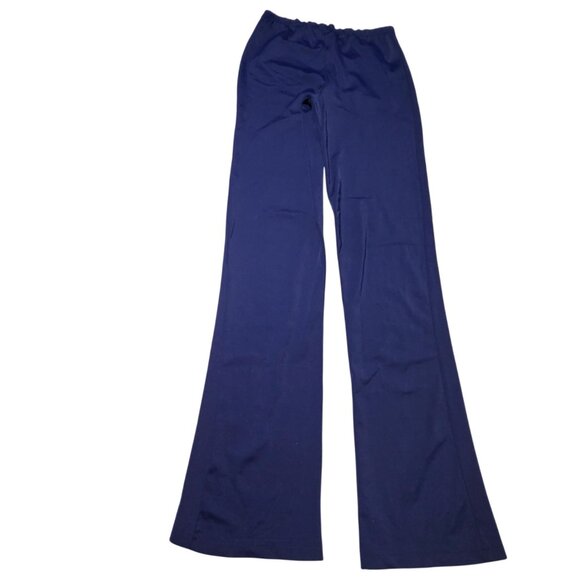 Elle Wide Leg Lounge Pants Womens Size Small Navy Blue Leggings Elastic Waist - Picture 2 of 4